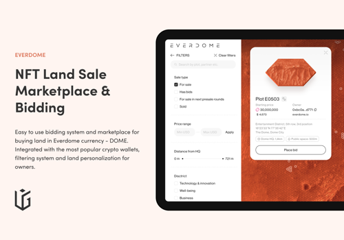 NFT Land Sales Marketplace & Bidding