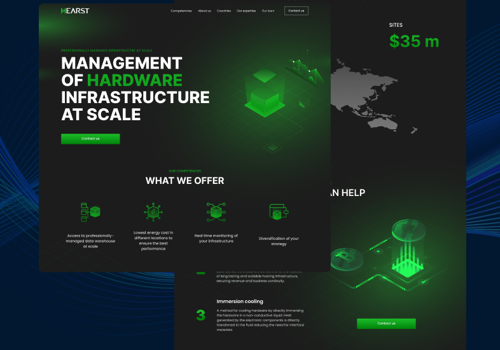 A landing page for hardware infrastructure company