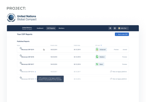 Project with UN Global Compact