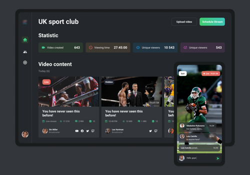 LIVE STREAMING APP FOR BROADCASTING SPORTS EVENTS