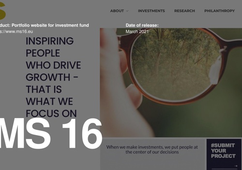 Website for investment fund MS 16
