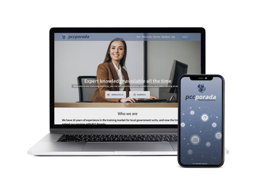 Pcc Porada mobile app, website and internal system