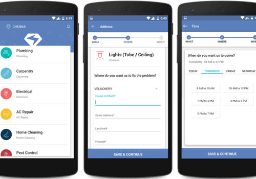 App to book a domestic service and track