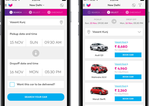 App for Self-Drive car rental service