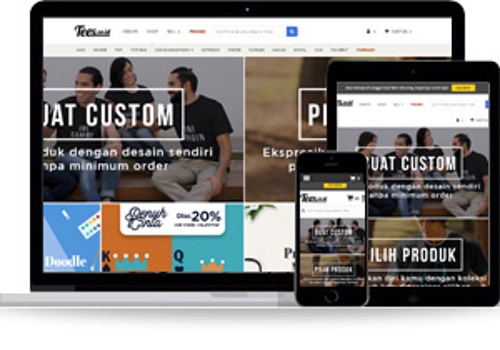 Online T-shirt design Ecommerce website  way