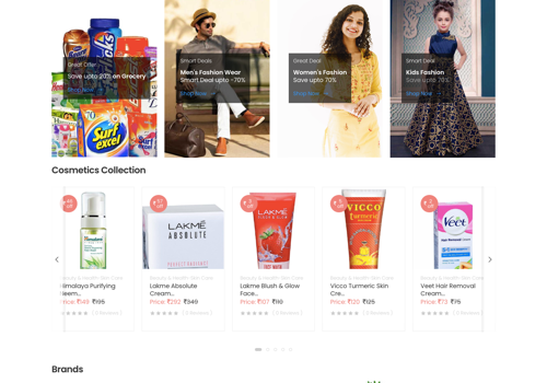 Online shopping site for grocery, electronics, etc