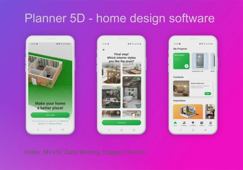 Development features of Planner 5D Android App