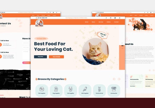Pet store website designing
