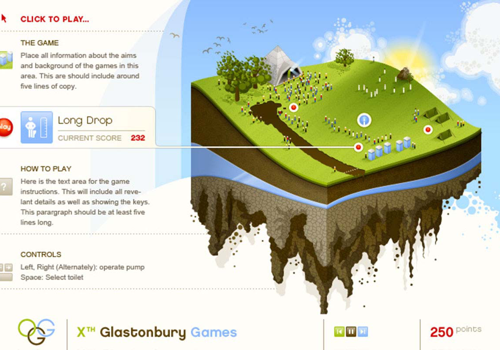 Glastonbury Games for EMI - ONLINE GAME